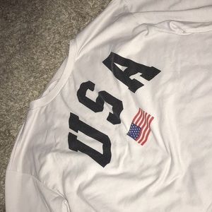 Long sleeve USA cropped shirt